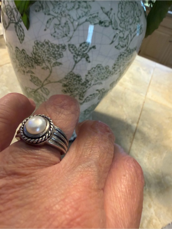 Silpada Jewelry - Silpada- Sterling Silver Pearl Stackable Ring - White Pearl